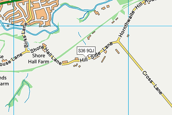 S36 9QJ map - OS VectorMap District (Ordnance Survey)