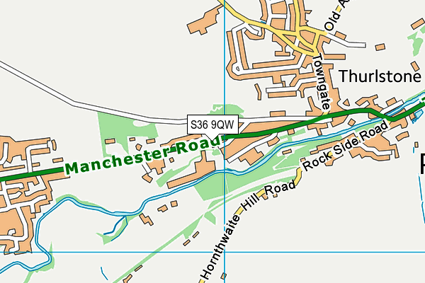 S36 9QW map - OS VectorMap District (Ordnance Survey)