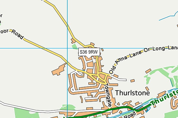 S36 9RW map - OS VectorMap District (Ordnance Survey)