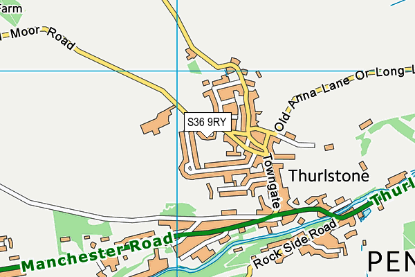 S36 9RY map - OS VectorMap District (Ordnance Survey)