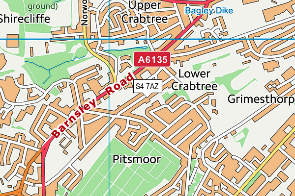 S4 7AZ map - OS VectorMap District (Ordnance Survey)