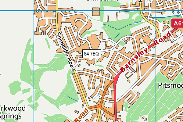 S4 7BQ map - OS VectorMap District (Ordnance Survey)