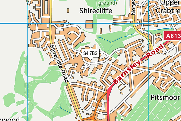 S4 7BS map - OS VectorMap District (Ordnance Survey)