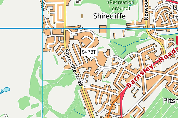 S4 7BT map - OS VectorMap District (Ordnance Survey)