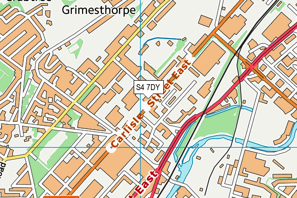 S4 7DY map - OS VectorMap District (Ordnance Survey)