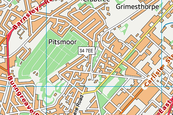 S4 7EE map - OS VectorMap District (Ordnance Survey)