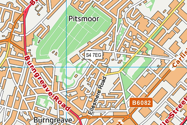 S4 7EG map - OS VectorMap District (Ordnance Survey)