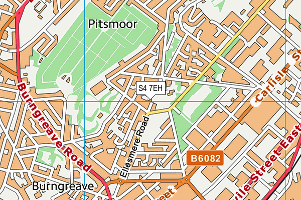 S4 7EH map - OS VectorMap District (Ordnance Survey)