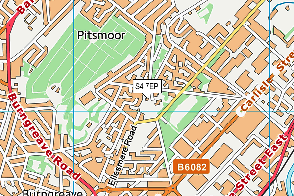 S4 7EP map - OS VectorMap District (Ordnance Survey)
