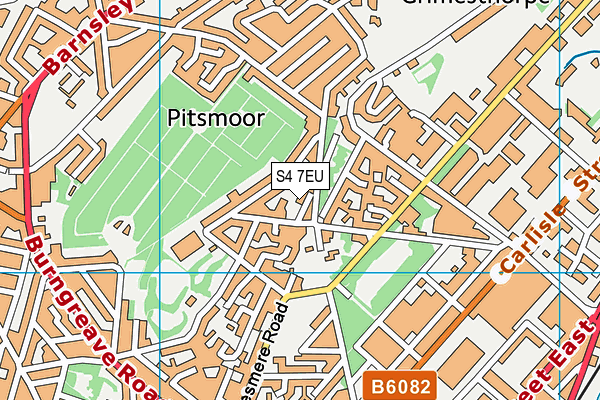 S4 7EU map - OS VectorMap District (Ordnance Survey)