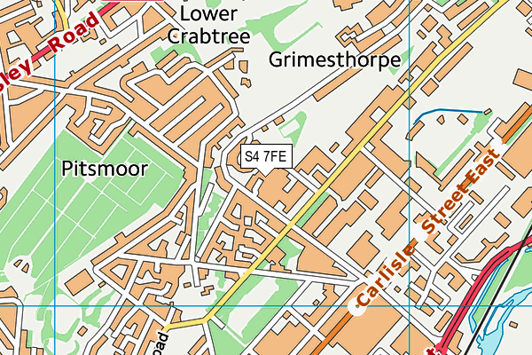 S4 7FE map - OS VectorMap District (Ordnance Survey)