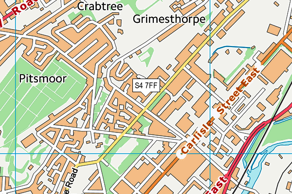 S4 7FF map - OS VectorMap District (Ordnance Survey)