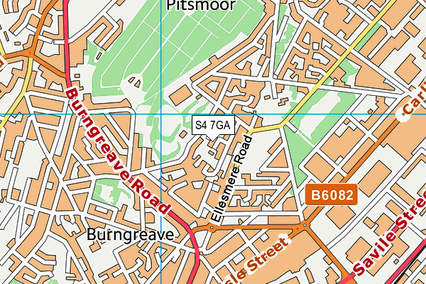 S4 7GA map - OS VectorMap District (Ordnance Survey)