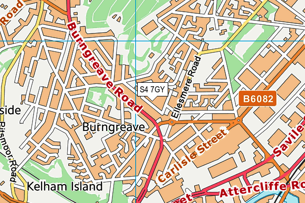 S4 7GY map - OS VectorMap District (Ordnance Survey)