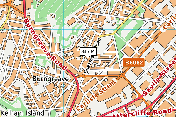 S4 7JA map - OS VectorMap District (Ordnance Survey)