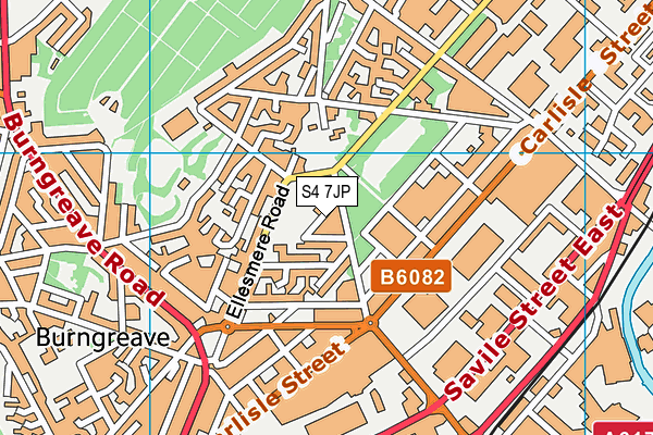 S4 7JP map - OS VectorMap District (Ordnance Survey)