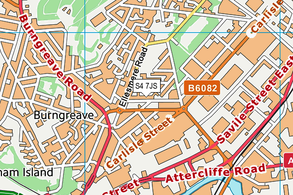 S4 7JS map - OS VectorMap District (Ordnance Survey)