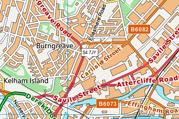 S4 7JY map - OS VectorMap District (Ordnance Survey)