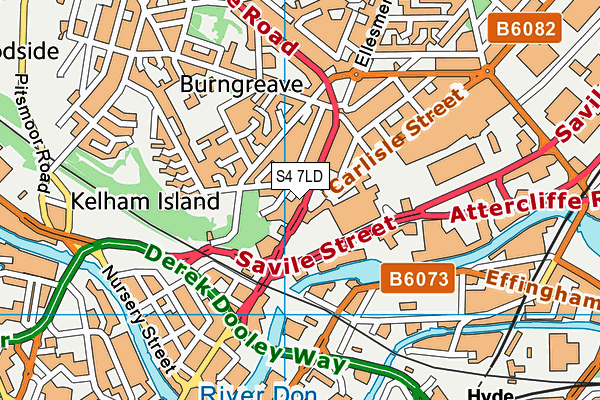 S4 7LD map - OS VectorMap District (Ordnance Survey)