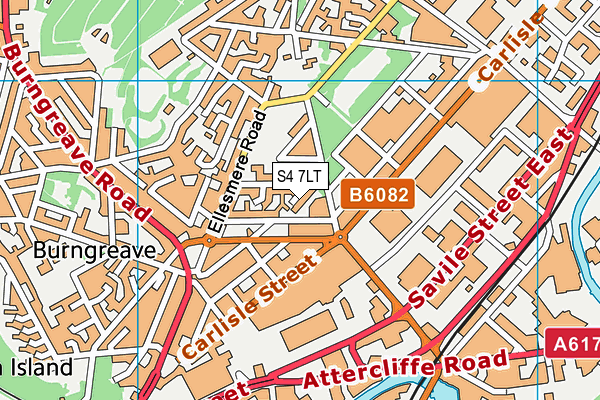 S4 7LT map - OS VectorMap District (Ordnance Survey)
