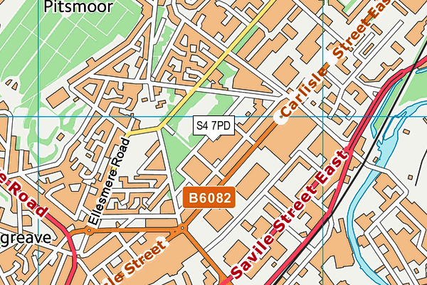 S4 7PD map - OS VectorMap District (Ordnance Survey)