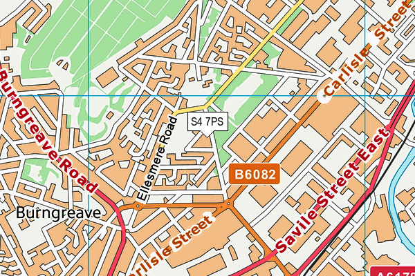 S4 7PS map - OS VectorMap District (Ordnance Survey)