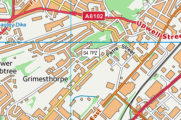 S4 7PZ map - OS VectorMap District (Ordnance Survey)