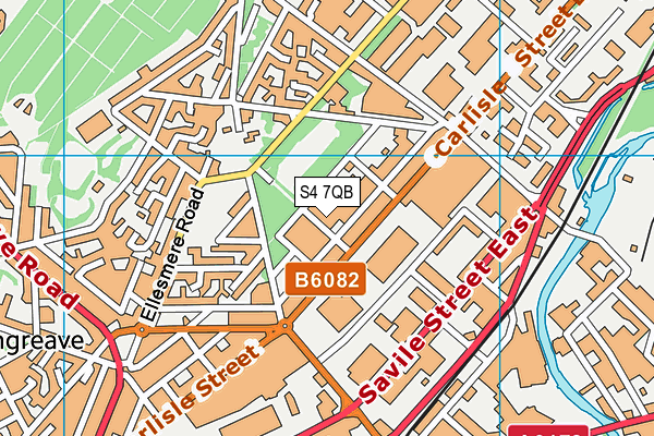 S4 7QB map - OS VectorMap District (Ordnance Survey)