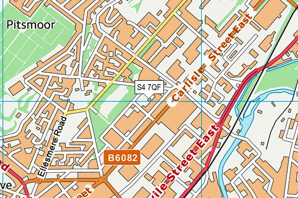 S4 7QF map - OS VectorMap District (Ordnance Survey)