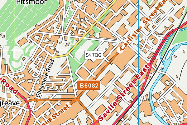 S4 7QG map - OS VectorMap District (Ordnance Survey)