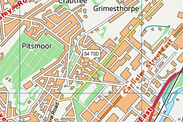 S4 7SD map - OS VectorMap District (Ordnance Survey)