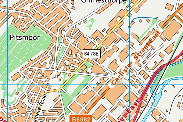 S4 7SE map - OS VectorMap District (Ordnance Survey)