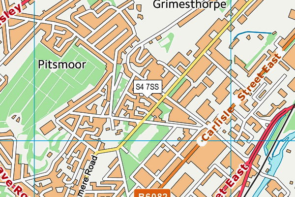 S4 7SS map - OS VectorMap District (Ordnance Survey)