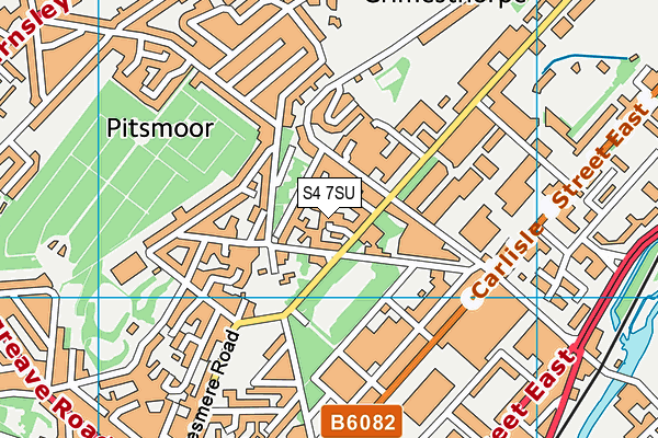 S4 7SU map - OS VectorMap District (Ordnance Survey)