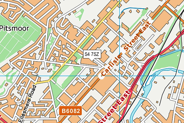 S4 7SZ map - OS VectorMap District (Ordnance Survey)