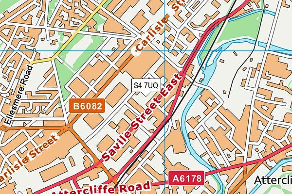 S4 7UQ map - OS VectorMap District (Ordnance Survey)