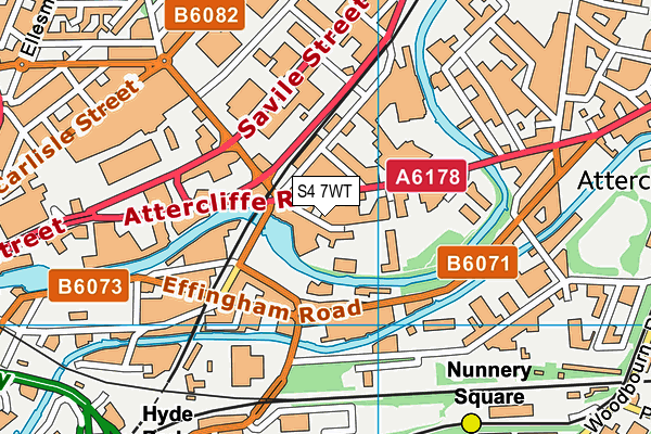 S4 7WT map - OS VectorMap District (Ordnance Survey)
