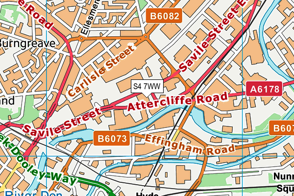 S4 7WW map - OS VectorMap District (Ordnance Survey)