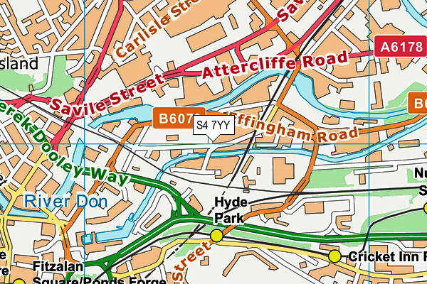 S4 7YY map - OS VectorMap District (Ordnance Survey)