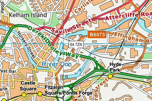 S4 7ZN map - OS VectorMap District (Ordnance Survey)