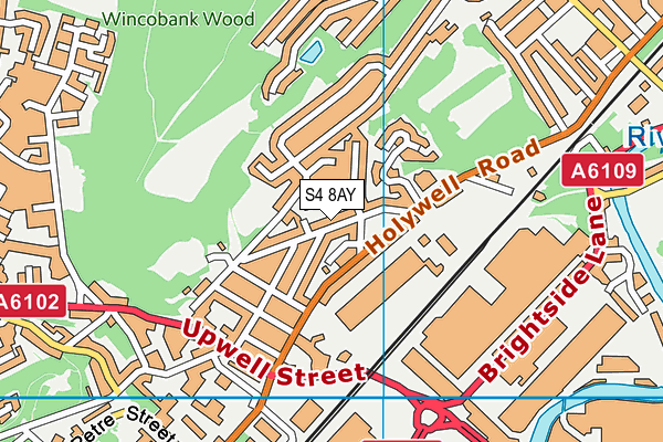 S4 8AY map - OS VectorMap District (Ordnance Survey)