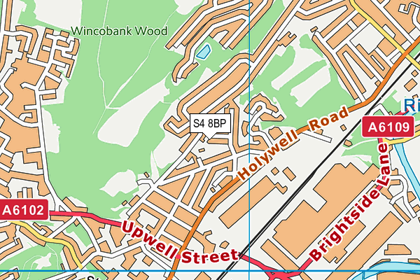 S4 8BP map - OS VectorMap District (Ordnance Survey)