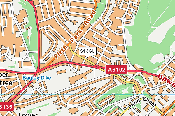 S4 8GU map - OS VectorMap District (Ordnance Survey)