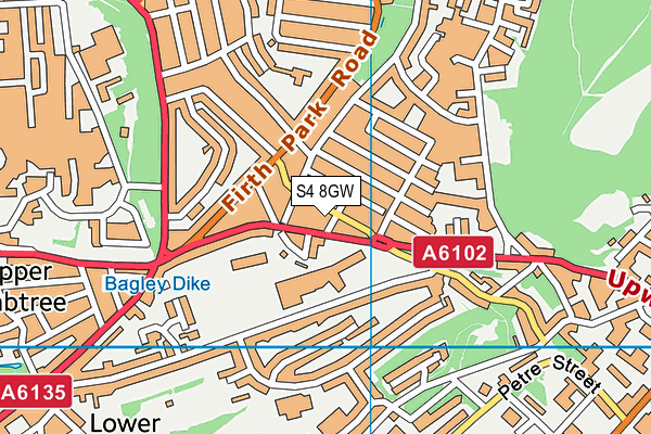 S4 8GW map - OS VectorMap District (Ordnance Survey)