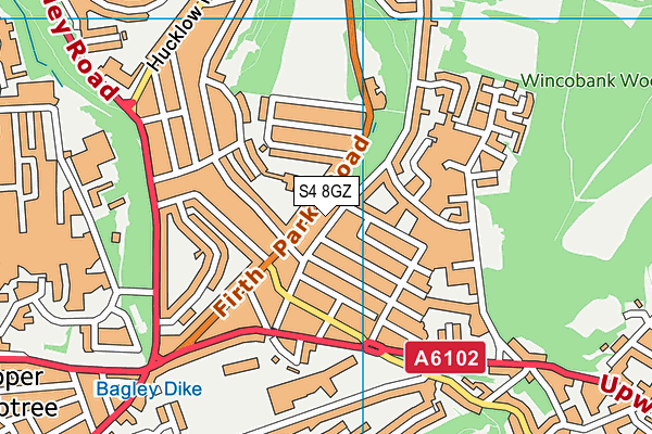 S4 8GZ map - OS VectorMap District (Ordnance Survey)