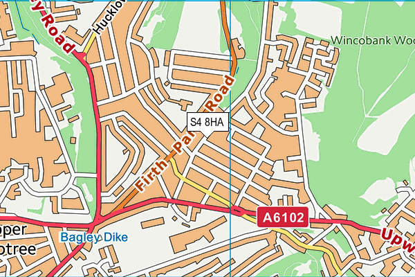 S4 8HA map - OS VectorMap District (Ordnance Survey)