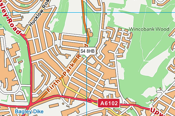 S4 8HB map - OS VectorMap District (Ordnance Survey)