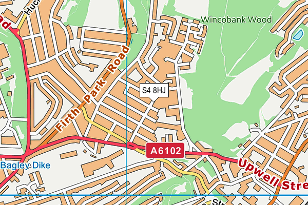 S4 8HJ map - OS VectorMap District (Ordnance Survey)