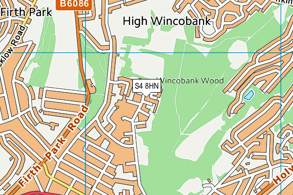 S4 8HN map - OS VectorMap District (Ordnance Survey)