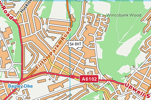 S4 8HT map - OS VectorMap District (Ordnance Survey)